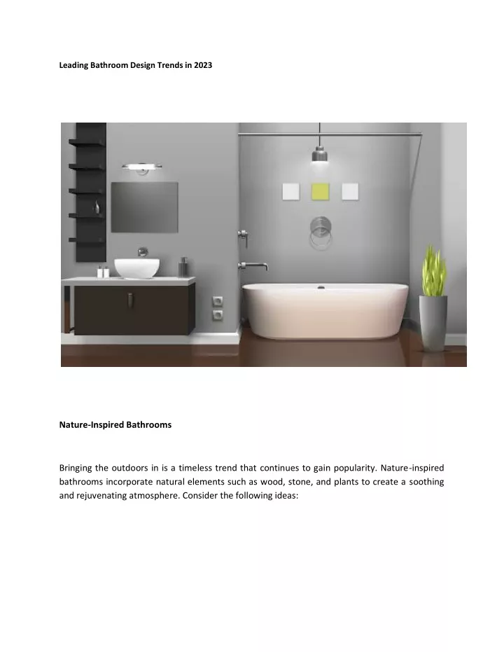 leading bathroom design trends in 2023