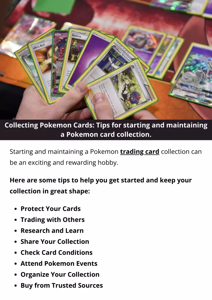 collecting pokemon cards tips for starting