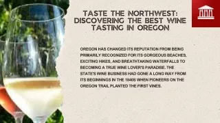 Taste the Northwest: Discovering the Best Wine Tasting in Oregon