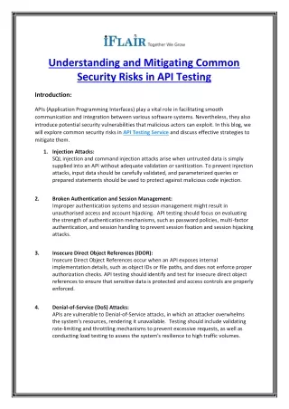 understanding and mitigating common security