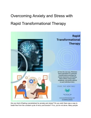 Overcoming Anxiety and Stress with Rapid Transformational Therapy