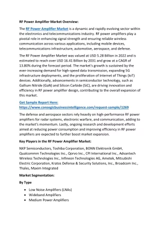 rf power amplifier market overview