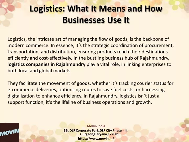 logistics what it means and how businesses use it
