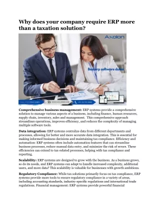why does your company require erp more than