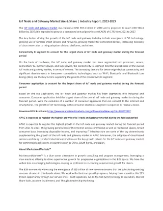 iot node and gateway market size share industry