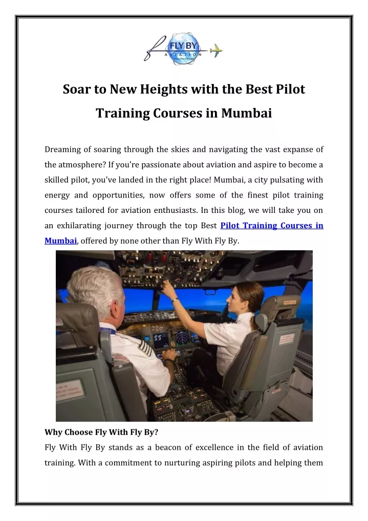soar to new heights with the best pilot
