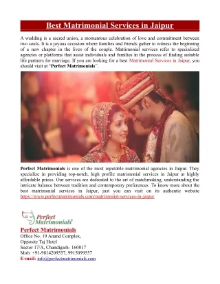best matrimonial services in jaipur