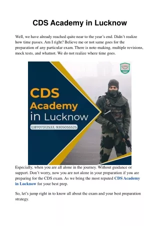 CDS Academy in Lucknow
