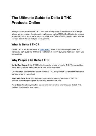 The Ultimate Guide to Delta 8 THC Products Online