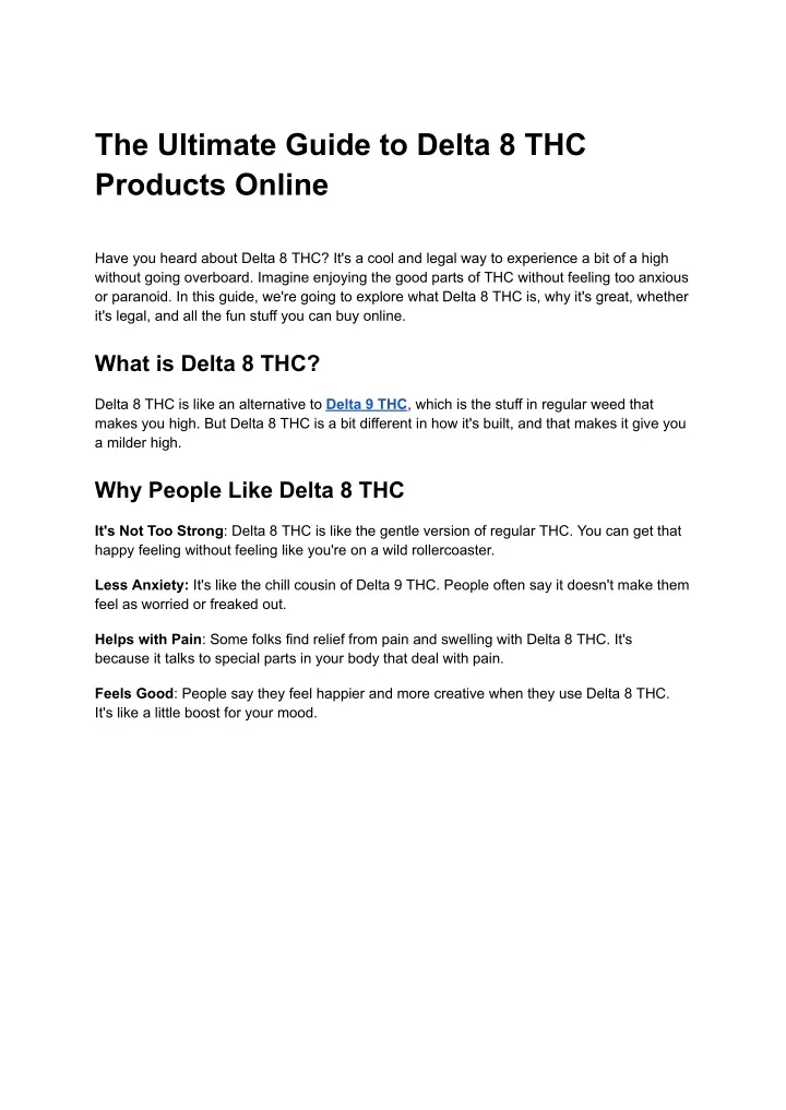 the ultimate guide to delta 8 thc products online