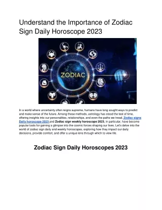 zodiac sings horoscope 2023
