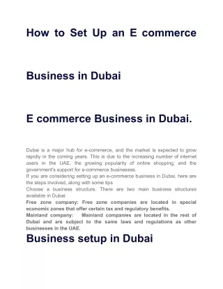 Dubai Business Setup Consultants