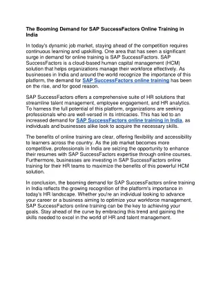 the booming demand for sap successfactors online