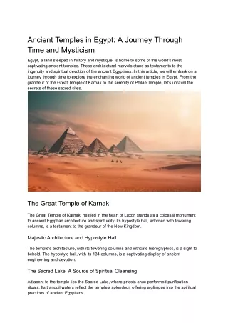 Ancient Temples in Egypt_ A Journey Through Time and Mysticism