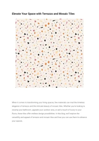 elevate your space with terrazzo and mosaic tiles