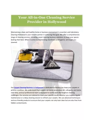 Upholstery Cleaning Hollywood