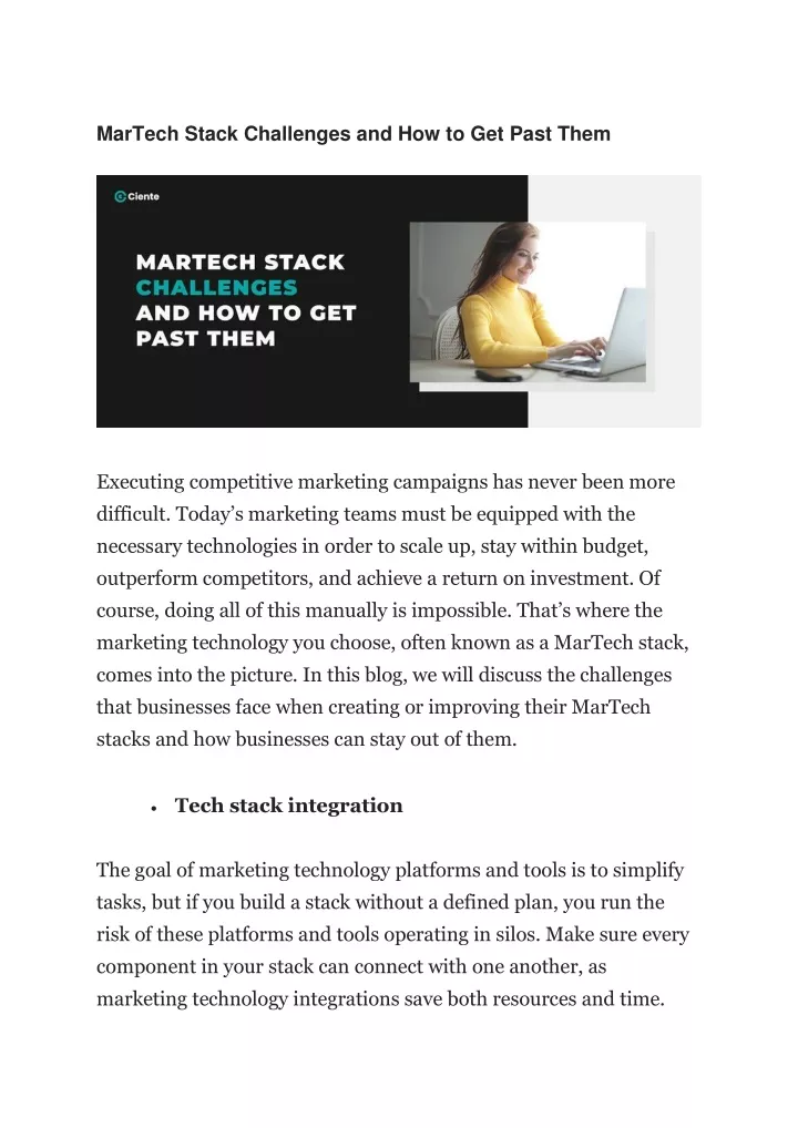 martech stack challenges and how to get past them