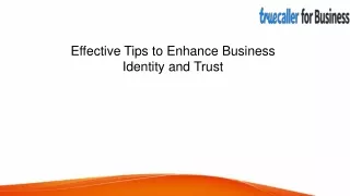 Effective Tips to Enhance Business Identity and Trust