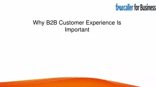 Why B2B Customer Experience Is Important