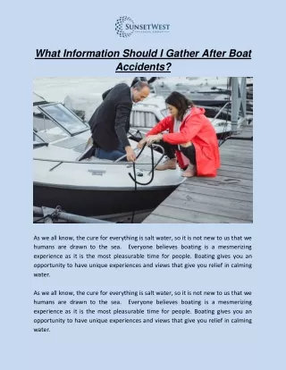 What Information Should I Gather After Boat Accidents?