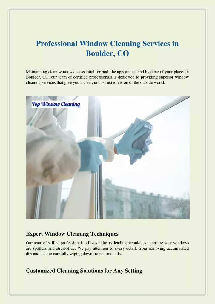 professional window cleaning services in boulder