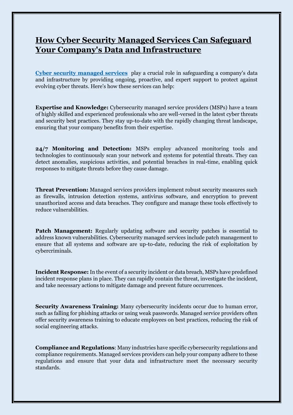PPT - How Cyber Security Managed Services Can Safeguard Your Company ...
