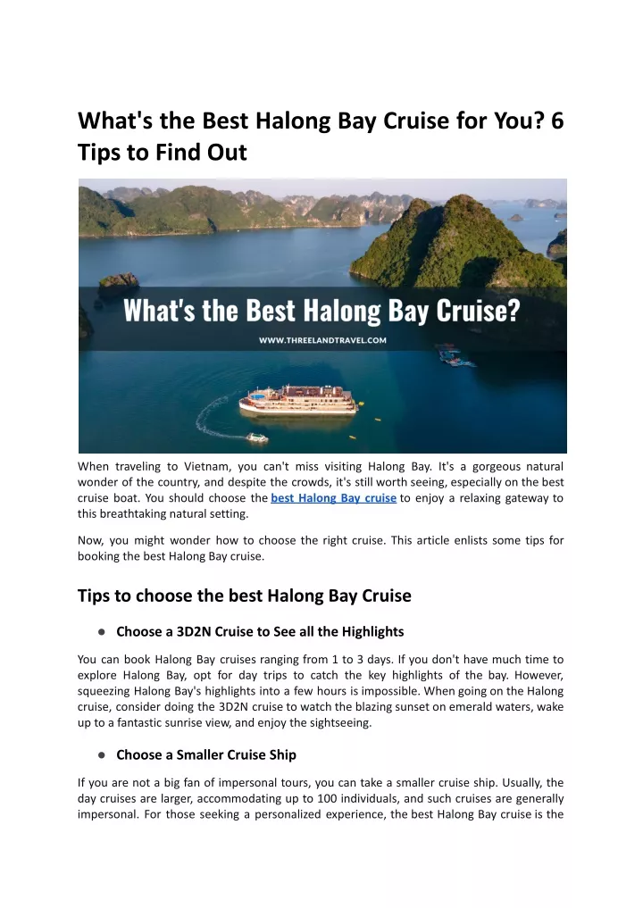 what s the best halong bay cruise for you 6 tips