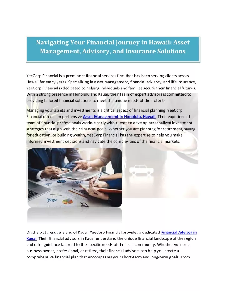 navigating your financial journey in hawaii asset