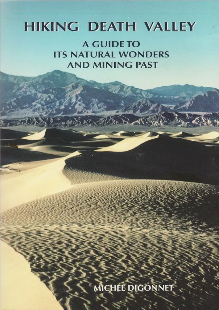 hiking death valley a guide to its natural