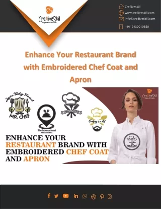 Custom Chef Coat Embroidery | Embroidered Chef Uniforms | Embroidered Apron