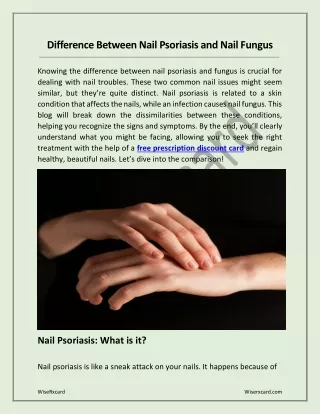 Difference Between Nail Psoriasis and Nail Fungus