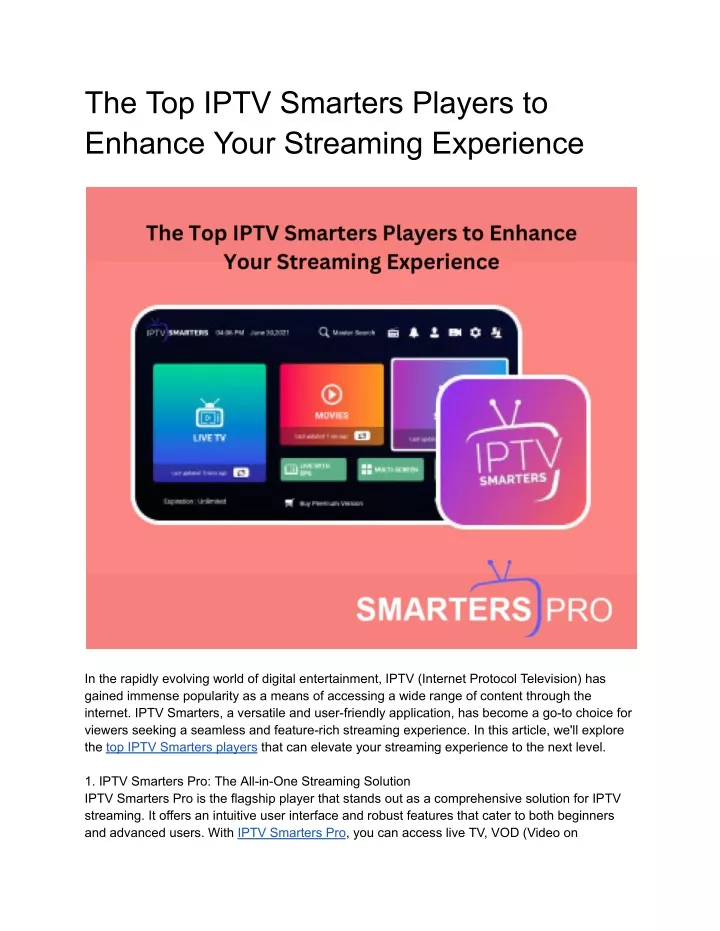 the top iptv smarters players to enhance your