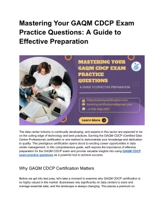 Mastering Your GAQM CDCP Exam Practice Questions_ A Guide to Effective Preparation