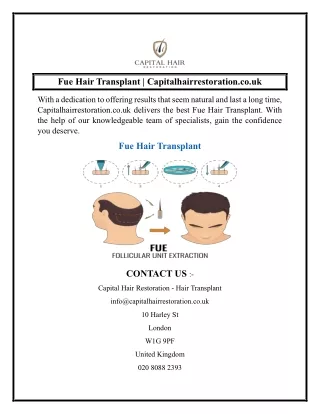 Fue Hair Transplant  Capitalhairrestoration.co.uk