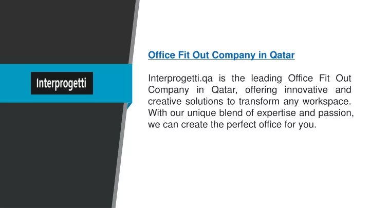 office fit out company in qatar interprogetti