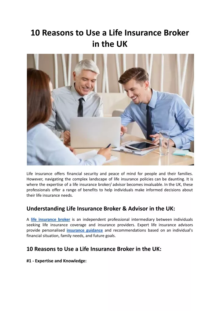 10 reasons to use a life insurance broker