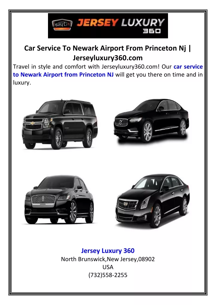 car service to newark airport from princeton