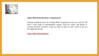 Upper Hutt Entertainment  Scapegoats.nz