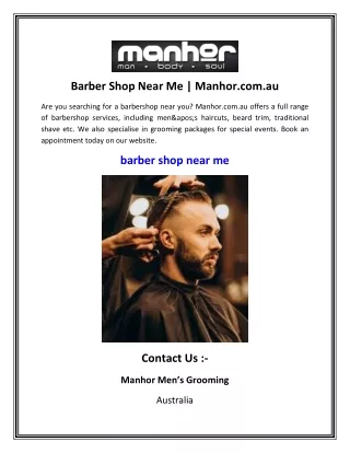 Barber Shop Near Me   Manhor.com