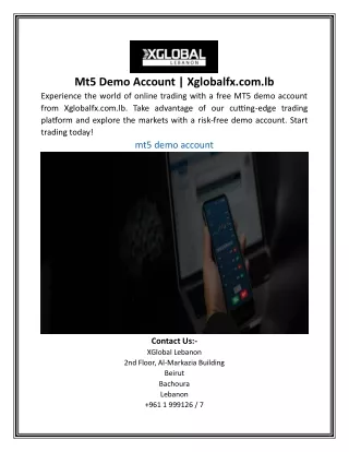Mt5 Demo Account | Xglobalfx.com.lb