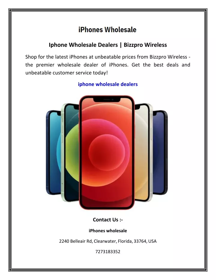 iphone wholesale dealers bizzpro wireless