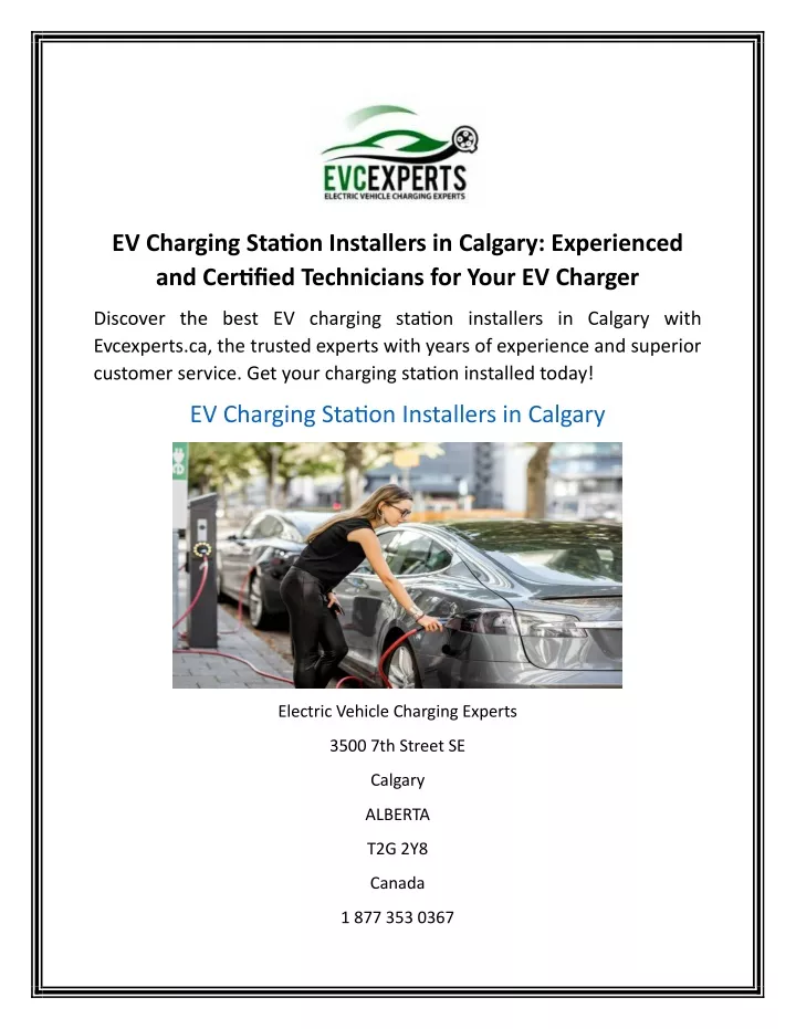 ev charging station installers in calgary