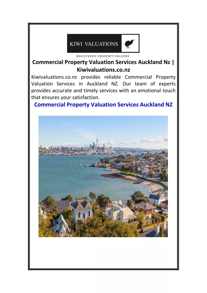commercial property valuation services auckland