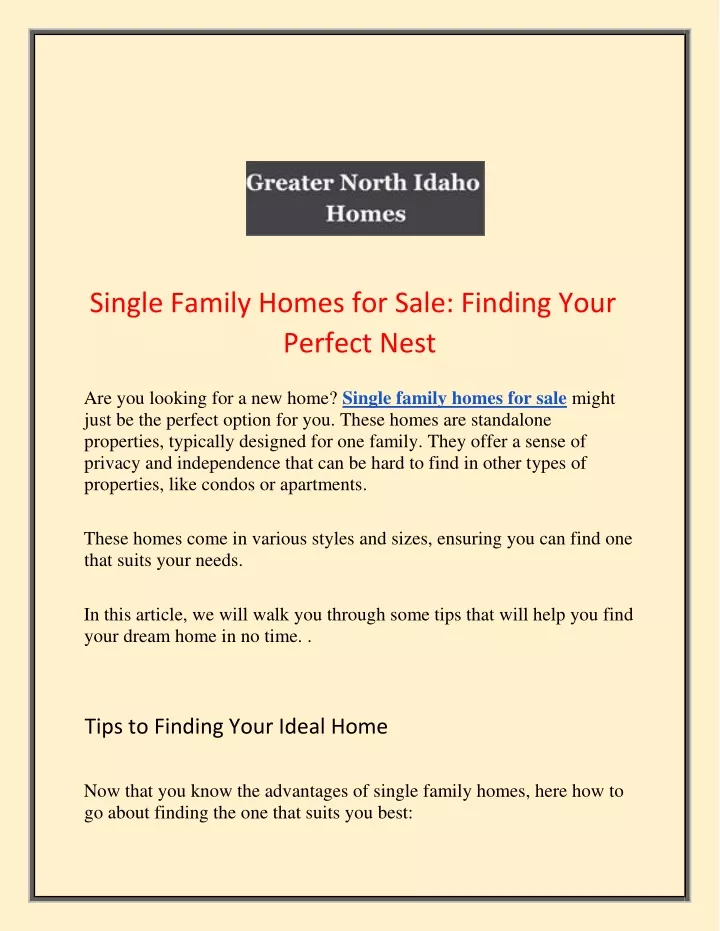 single family homes for sale finding your perfect