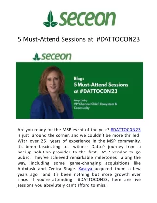 5 must attend sessions at dattocon23
