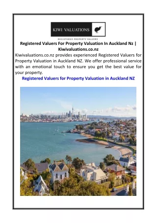 Registered Valuers For Property Valuation In Auckland Nz  Kiwivaluations.co.nz