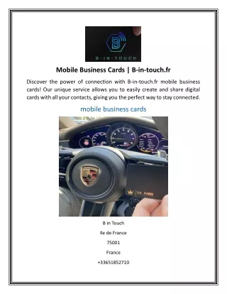 Mobile Business Cards  B-in-touch.fr