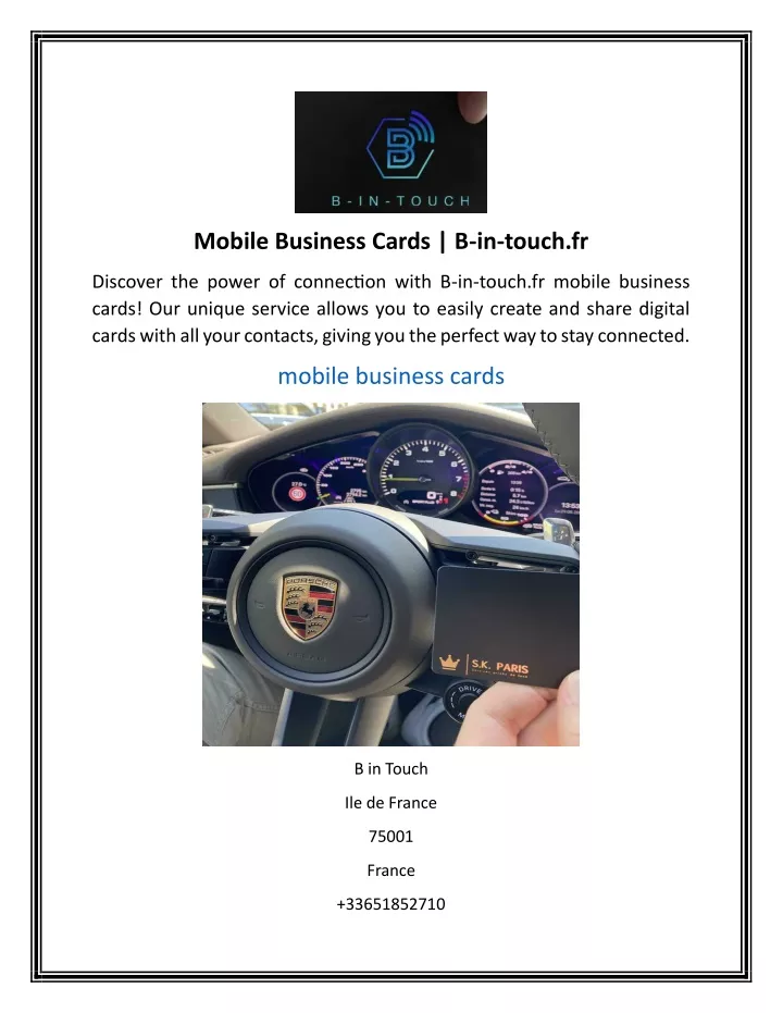 mobile business cards b in touch fr