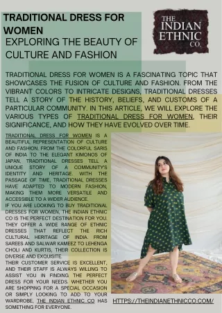 Traditional Dress for Women : Exploring the Beauty of Culture and Fashion