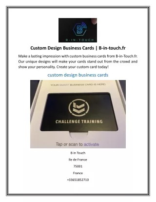 Custom Design Business CardsB-in-touch.fr